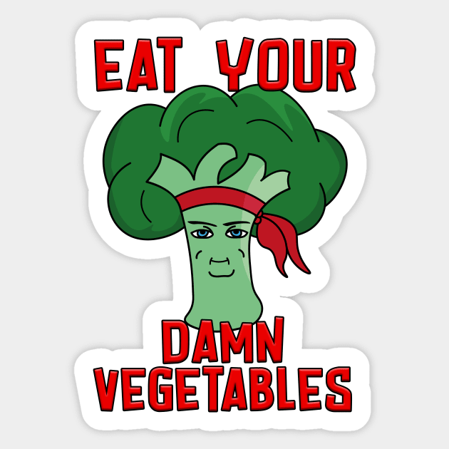 Ninja broccoli chad eat your damn vegetables Sticker by Captain-Jackson